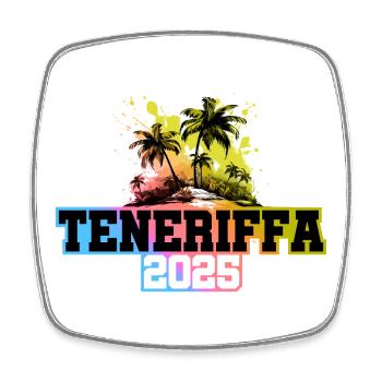 Tenerife 2025 Palm Trees Multicoloured - Square fridge magnet - white - Front