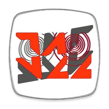 Jazz Graffiti Pattern - Square fridge magnet - white - Front