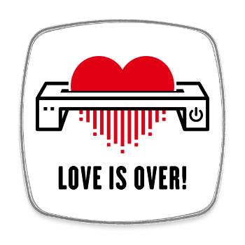 Love Is Over! (Affection / Separation / Divorce) - Square fridge magnet - white - Front