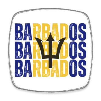 Flagge von Barbados, Barbados-Stolz - Viereckiger Kühlschrankmagnet - Weiß - Vorne