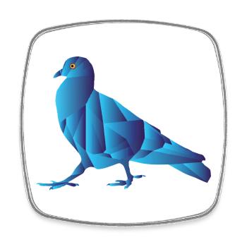 Blue Geometric Abstract Pigeon - Square fridge magnet - white - Front