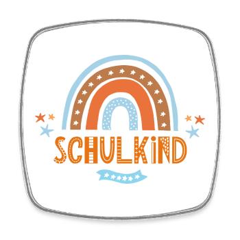 Schulkind Boho Retro Regenbogen - Viereckiger Kühlschrankmagnet - Weiß - Vorne