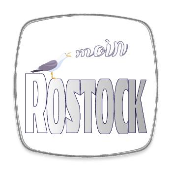 Rostock Möwe & Moin Ostsee - Viereckiger Kühlschrankmagnet - Weiß - Vorne