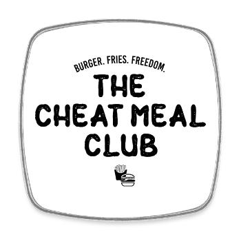 The Cheat Meal Club - Burger. Frieze. Freedom. - Square fridge magnet - white - Front