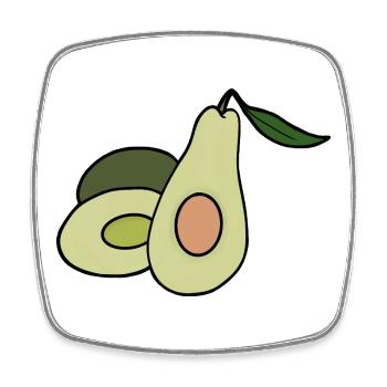 Delicious Fruit Avocado - Square fridge magnet - white - Front