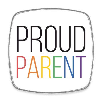 Mois de la fierté LGBTQ - Proud Parent - Magnet carré - blanc - Devant