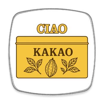 CIAO KAKAO - Viereckiger Kühlschrankmagnet - Weiß - Vorne