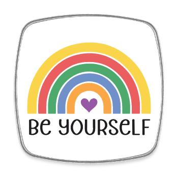 Mois de la fierté LGBTQ - Soyez vous-même - Magnet carré - blanc - Devant