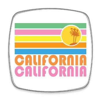 Californie - Magnet carré - blanc - Devant