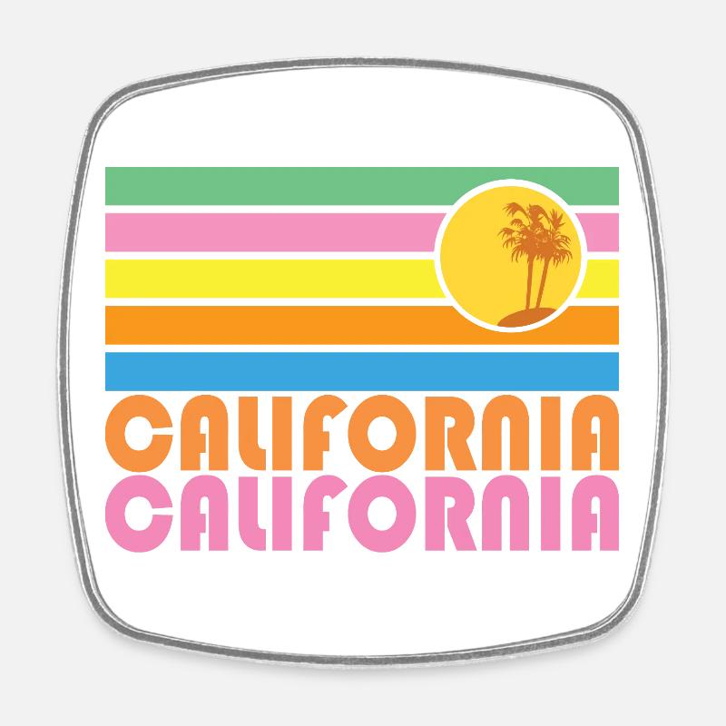 California - Viereckiger Kühlschrankmagnet - Weiß