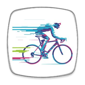 Evolve Your Ride – Glitch Cycling Concept - Viereckiger Kühlschrankmagnet - Weiß - Vorne