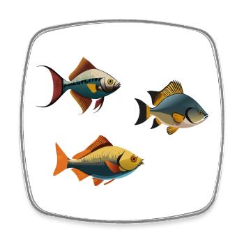 Bunte tropische Fische auf der Kleidung - Viereckiger Kühlschrankmagnet - Weiß - Vorne