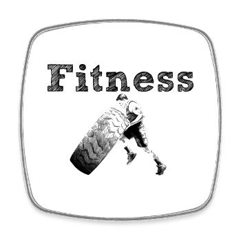 Fitness - Square fridge magnet - white - Front