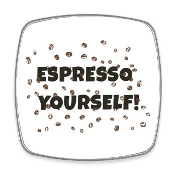 Espresso selbst - Viereckiger Kühlschrankmagnet - Weiß - Vorne