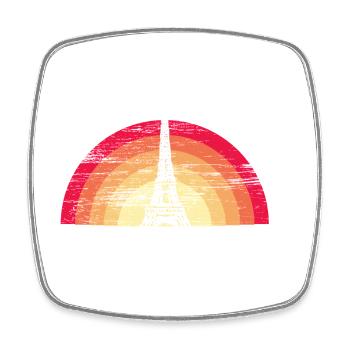 Sunset in Paris - mit Eiffelturm - Viereckiger Kühlschrankmagnet - Weiß - Vorne