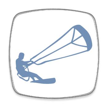 Kitesurfer Silhouette Kiteboarding Adrenalin Sport - Viereckiger Kühlschrankmagnet - Weiß - Vorne