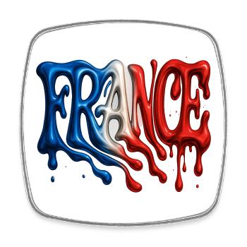 Design de Graffiti Liquide Tricolore FRANCE - Magnet carré - blanc - Devant