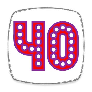 40. 40 JAHRE. 40-JÄHRIGES JUBILÄUM. 40-JÄHRIGES JUBILÄUM. - Viereckiger Kühlschrankmagnet - Weiß - Vorne