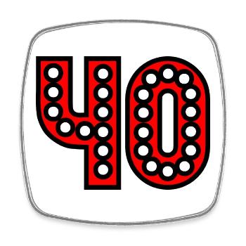 40. 40 ANS. 40e ANNIVERSAIRE. ANNIVERSAIRE 40 ANS. - Magnet carré - blanc - Devant