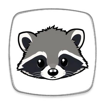 Waschbär - Viereckiger Kühlschrankmagnet - Weiß - Vorne