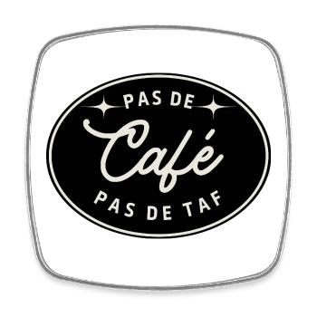 No Coffee, No Work – Minimalis Vintage T-Shirt - Square fridge magnet - white - Front