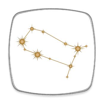 Sternbild Zwillinge Sternzeichen Sternzeichen Golden - Viereckiger Kühlschrankmagnet - Weiß - Vorne