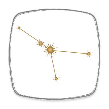 Constellation d’étoiles Cancer Signe de naissance Doré - Magnet carré - blanc - Devant