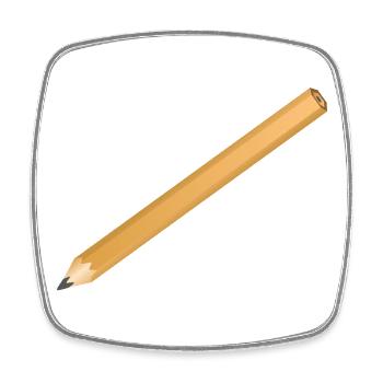 Schlichtes Bleistift Motiv – klassisch und kreativ - Viereckiger Kühlschrankmagnet - Weiß - Vorne