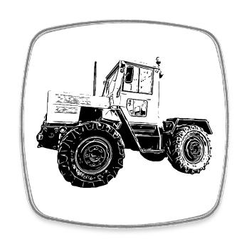 Puissance sur quatre roues - Magnet carré - blanc - Devant