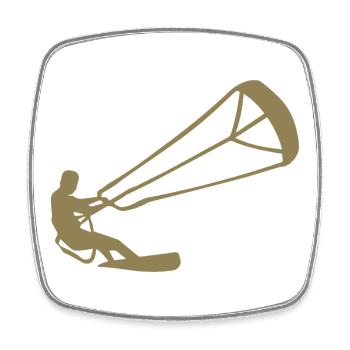 Kitesurfer Silhouette Kiteboarding Adrenalin Sport - Viereckiger Kühlschrankmagnet - Weiß - Vorne