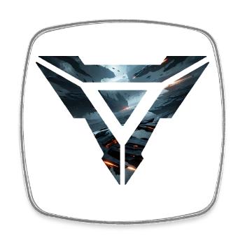 Galactic Fleet Emblem – Futuristic Space Battle - Square fridge magnet - white - Front