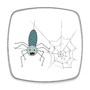 Spinnfried die Spinne - Viereckiger Kühlschrankmagnet - Weiß - Vorne