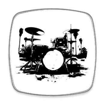 Percussion - Magnet carré - blanc - Devant