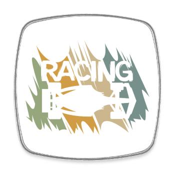 Design de course de formule rétro pour les fans de sport automobile - Magnet carré - blanc - Devant