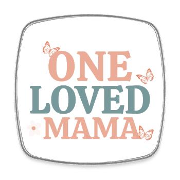 Eine geliebte Mama Retro Schmetterling Design - Viereckiger Kühlschrankmagnet - Weiß - Vorne
