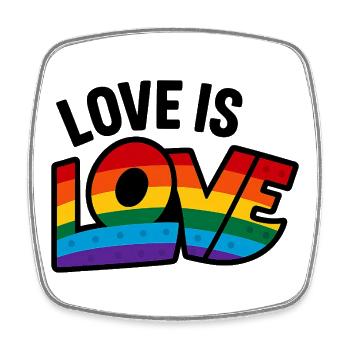 Liebe ist Regenbogen Vielfalt - Viereckiger Kühlschrankmagnet - Weiß - Vorne