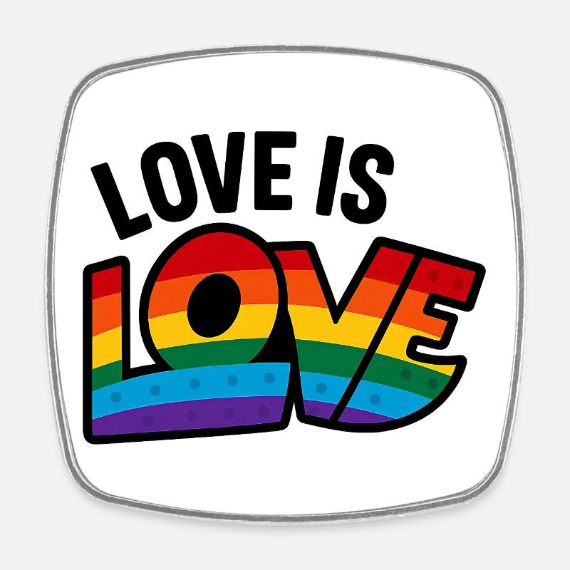 Love is Love – Rainbow Bold Edition - Square fridge magnet - white