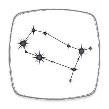 Gémeaux Étoile Constellation Signe du zodiaque Noir et gris - Magnet carré - blanc - Devant