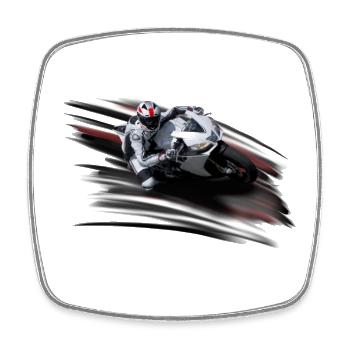 Motorrad - Viereckiger Kühlschrankmagnet - Weiß - Vorne