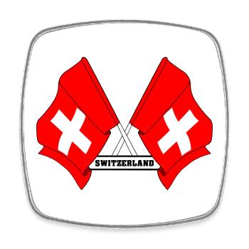 Flaggen der Schweiz - Viereckiger Kühlschrankmagnet - Weiß - Vorne