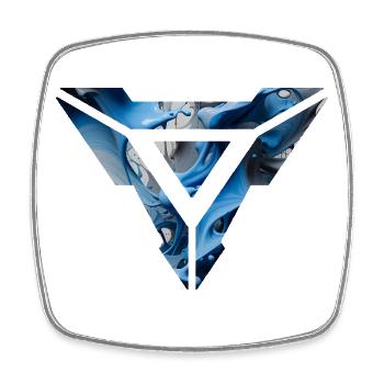 Design triangulaire fluide bleu abstrait - Magnet carré - blanc - Devant
