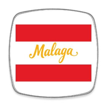 Malaga Motif lumineux de la ville - Magnet carré - blanc - Devant