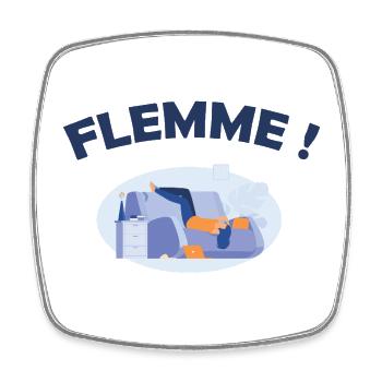 Design Humor Relaxation flemme - Magnet carré - blanc - Devant