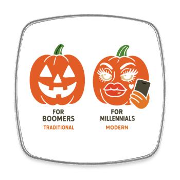 Expressive Halloween Pumpkin Designs - Square fridge magnet - white - Front