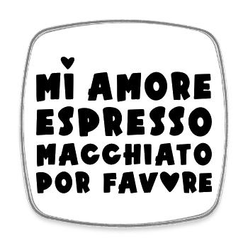 Espresso Macchiato - Square fridge magnet - white - Front