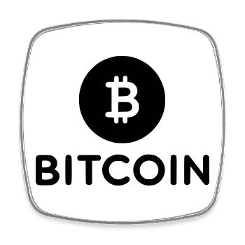 Bitcoin with round icon - Square fridge magnet - white - Front