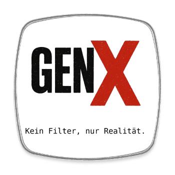 GenX Statement Motif T-Shirt - Square fridge magnet - white - Front