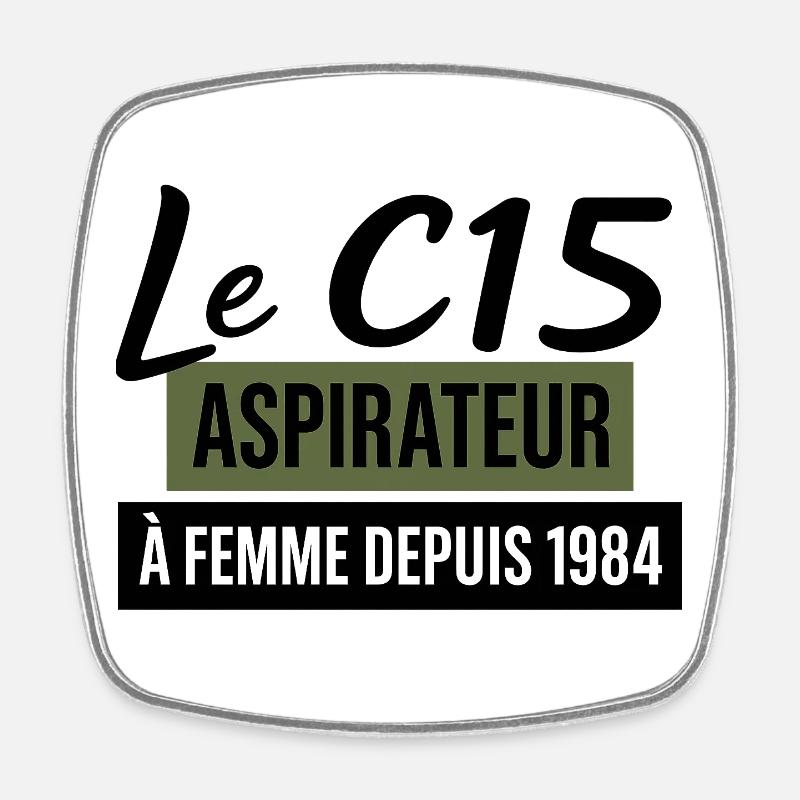 C15 - Square fridge magnet - white