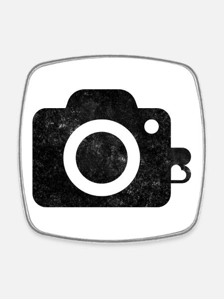 Cam logo design - Square fridge magnet - white