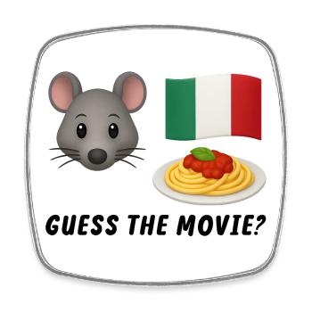 Thème italien avec souris, drapeau et pâtes - Magnet carré - blanc - Devant